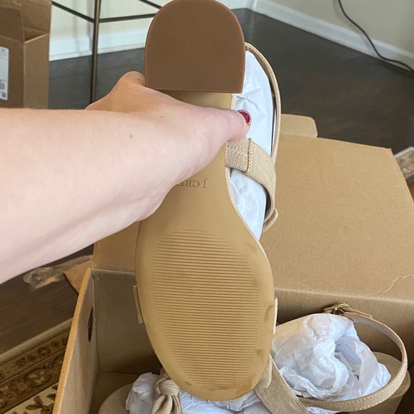 J. Crew Factory Beige Block Heel Sandals - Picture 3 of 5